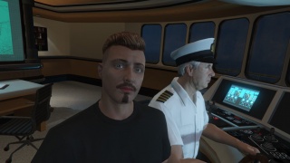 Selfie w/ captain on my yacht.