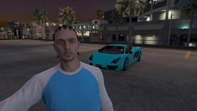 selfie with shiny blue vacca :D