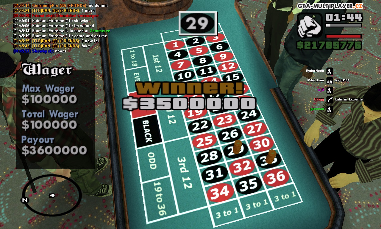 3.5m on number 29, roulette :)