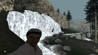 Dino at the waterfall !
