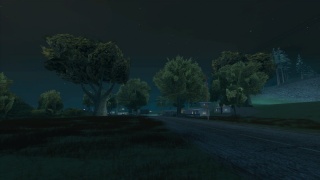 The outskirts of the city at night