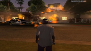 Nikisssův dům + auto v plamenech =D