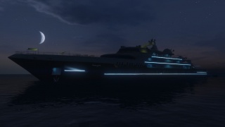 Moje jachta v noci