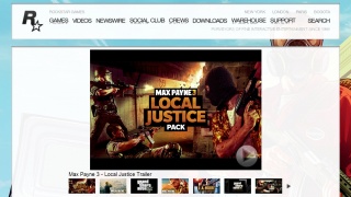 Atwork GTA V na pozadí webu Rockstaru