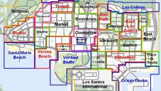 Los Santos Barrios Map